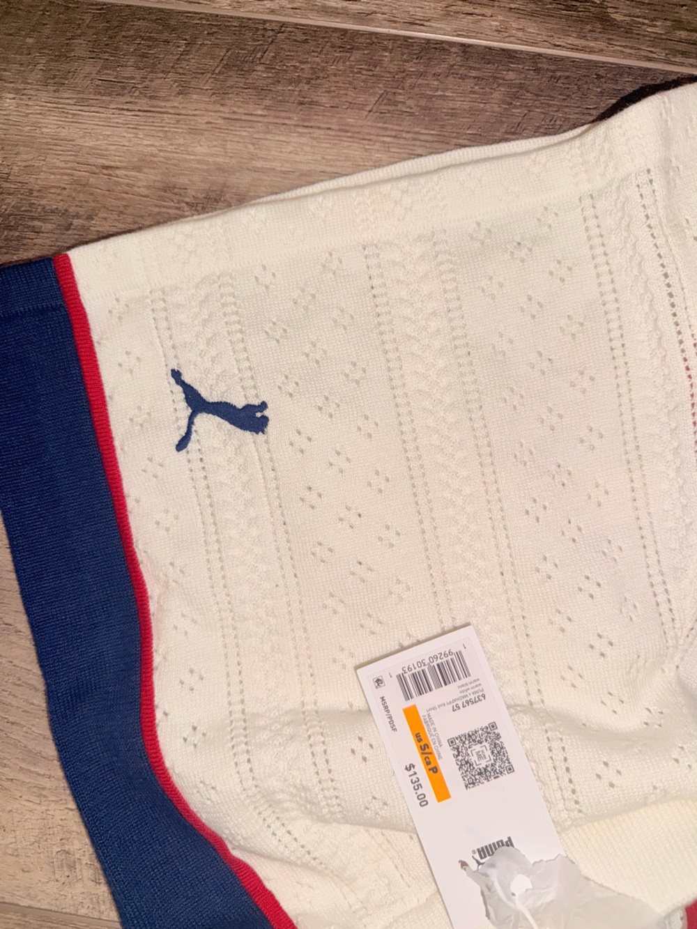 Madhappy x Puma White Knit Top with Navy and Red Accents - Picture 3 of 6
